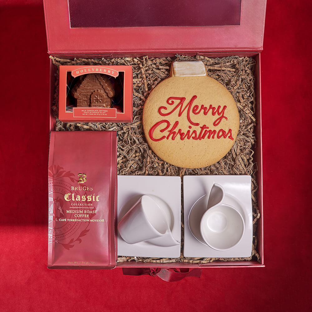 A Very Merry Christmas Box, christmas gift, christmas, chocolate gift, chocolate, coffee gift, coffee, cookie gift, cookie