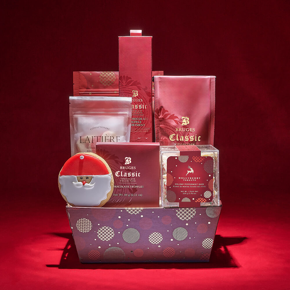 Milk and Icewine Truffle Chocolate Basket – how the gift is presented