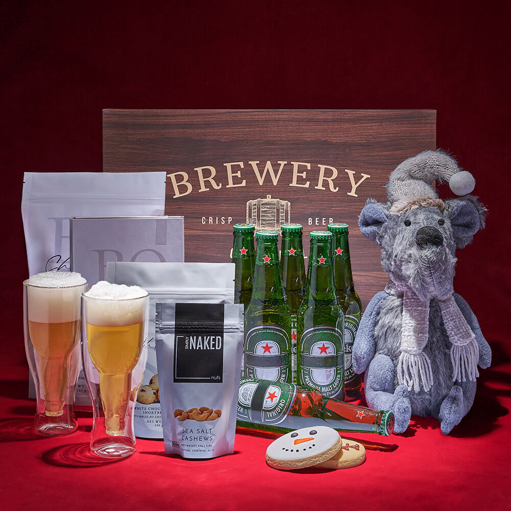 Beer Gift Set with Gourmet Sweets – how the gift is presented