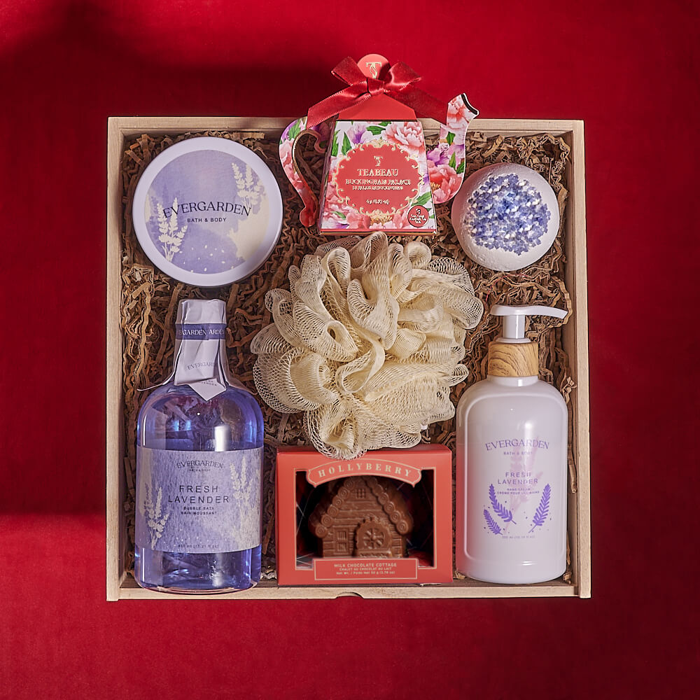 Holiday Soak & Sip Gift, christmas gift, christmas, chocolate gift, chocolate, tea gift, tea, spa gift, spa, bath gift, bath