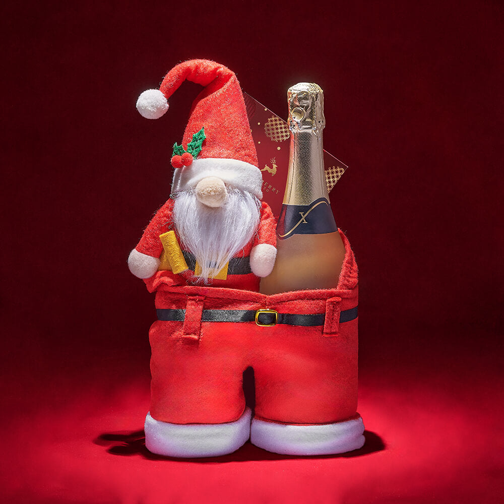 Sparkling Wine Santa Bag Gift – how the gift is presented