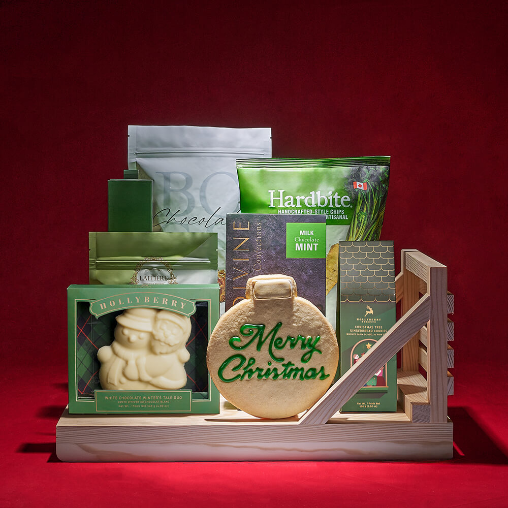 Holiday White and Milk Chocolate Box – how the gift is presented