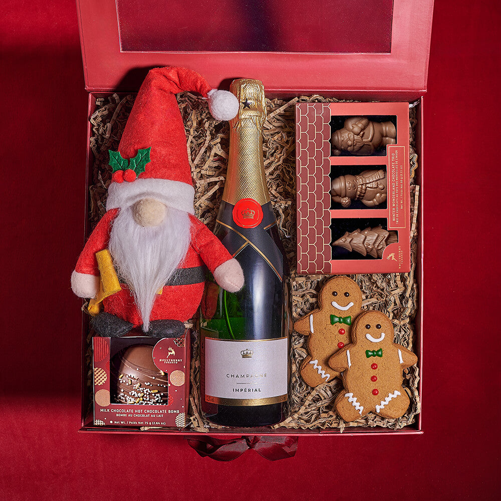 Festive Sparkling Wine Holiday Gift Box – how the gift is presented