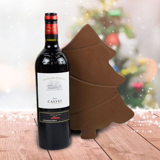 A Very Merry Chocolate Tree Wine Gift