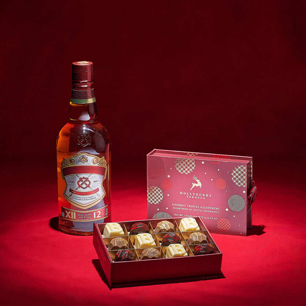 Seasonal Liquor and Chocolate Gift Set – how the gift is presented