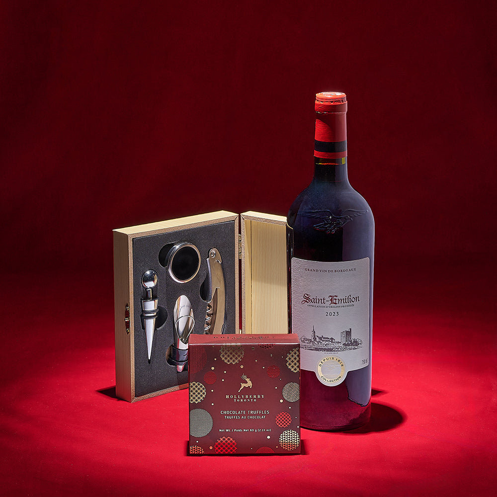 Wine Box with Gourmet Truffles – how the gift is presented