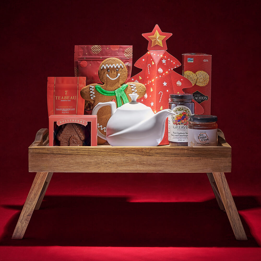 Christmas Tea & Cookie Bed Tray, christmas gift, christmas, tea gift, tea, chocolate gift, chocolate, cookie gift, cookie