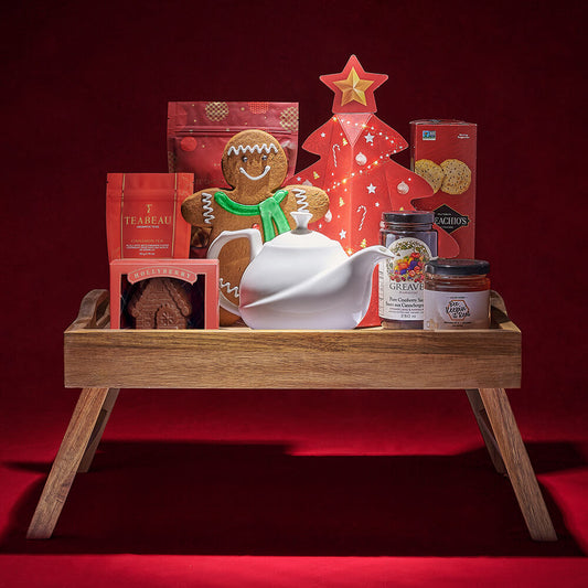 Christmas Tea & Cookie Bed Tray, christmas gift, christmas, tea gift, tea, chocolate gift, chocolate, cookie gift, cookie
