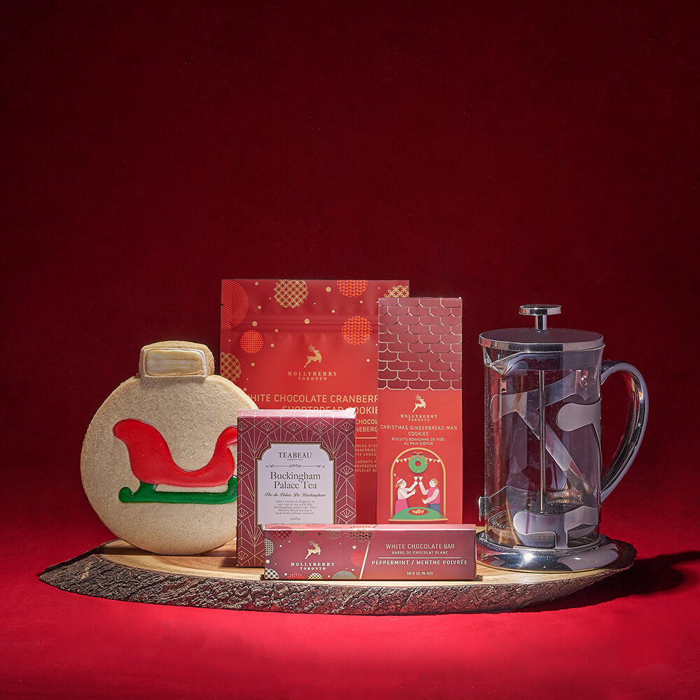 Holiday Chocolate Cookie Tea Board – how the gift is presented