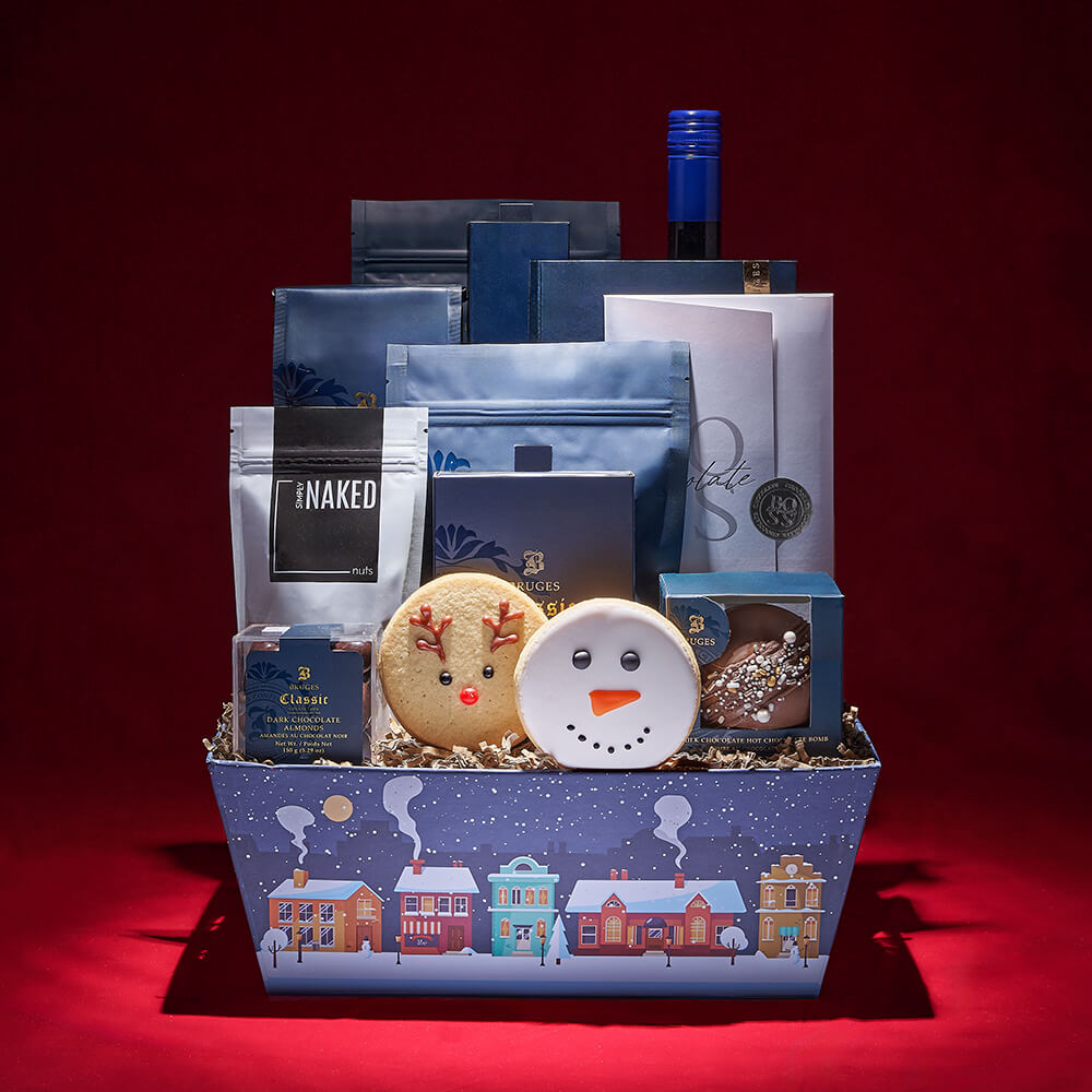 Frosty’s Snow Day Wine Gift Set, wine gift, wine, chocolate gift, chocolate, christmas gift, christmas, holiday gift, holiday