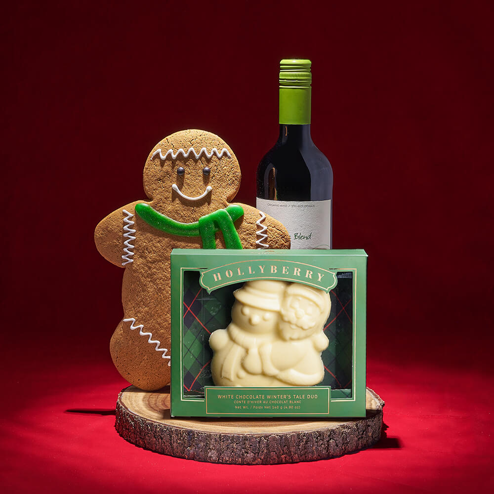 Gingerbread Man Wine Gift Set, wine gift, wine, chocolate gift, chocolate, christmas gift, christmas, holiday gift, holiday
