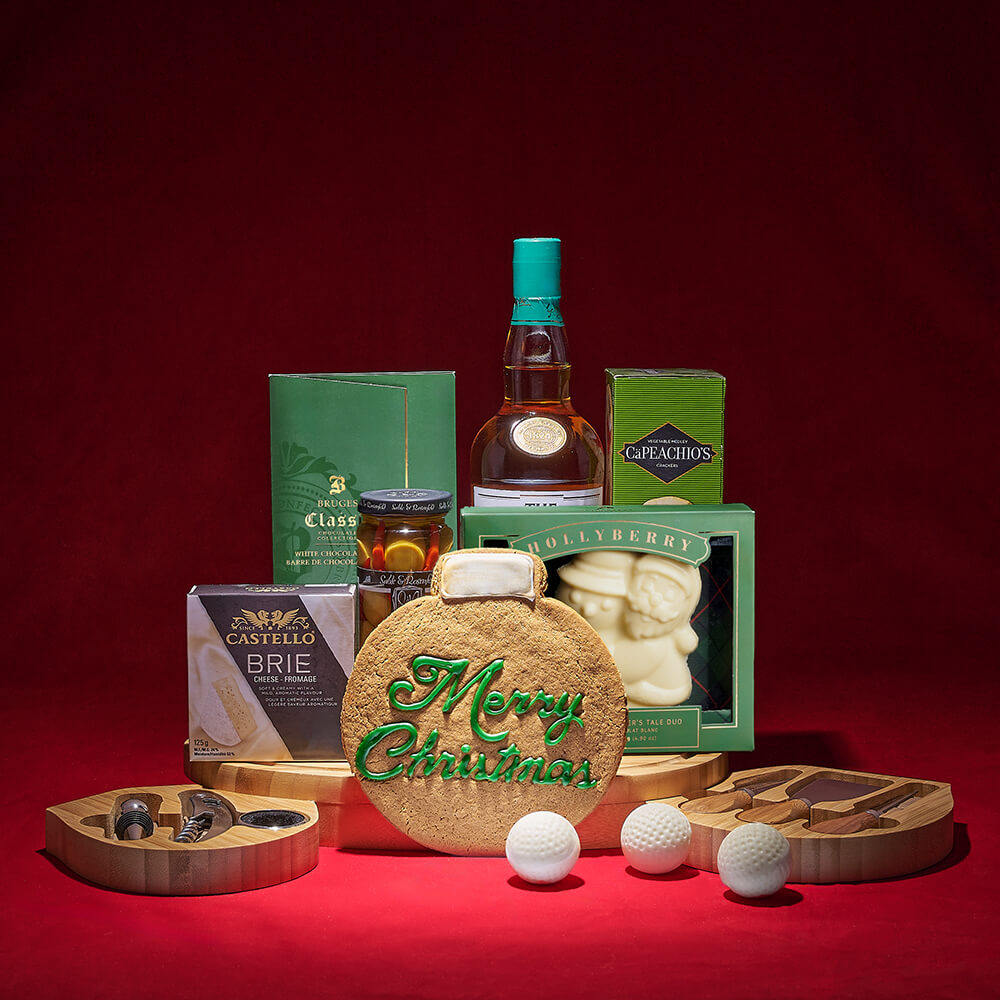 Good Cheer Golf & Spirits Gift, liquor gift, liquor, chocolate gift, chocolate, christmas gift, christmas, holiday gift, holiday, golf gift, golf