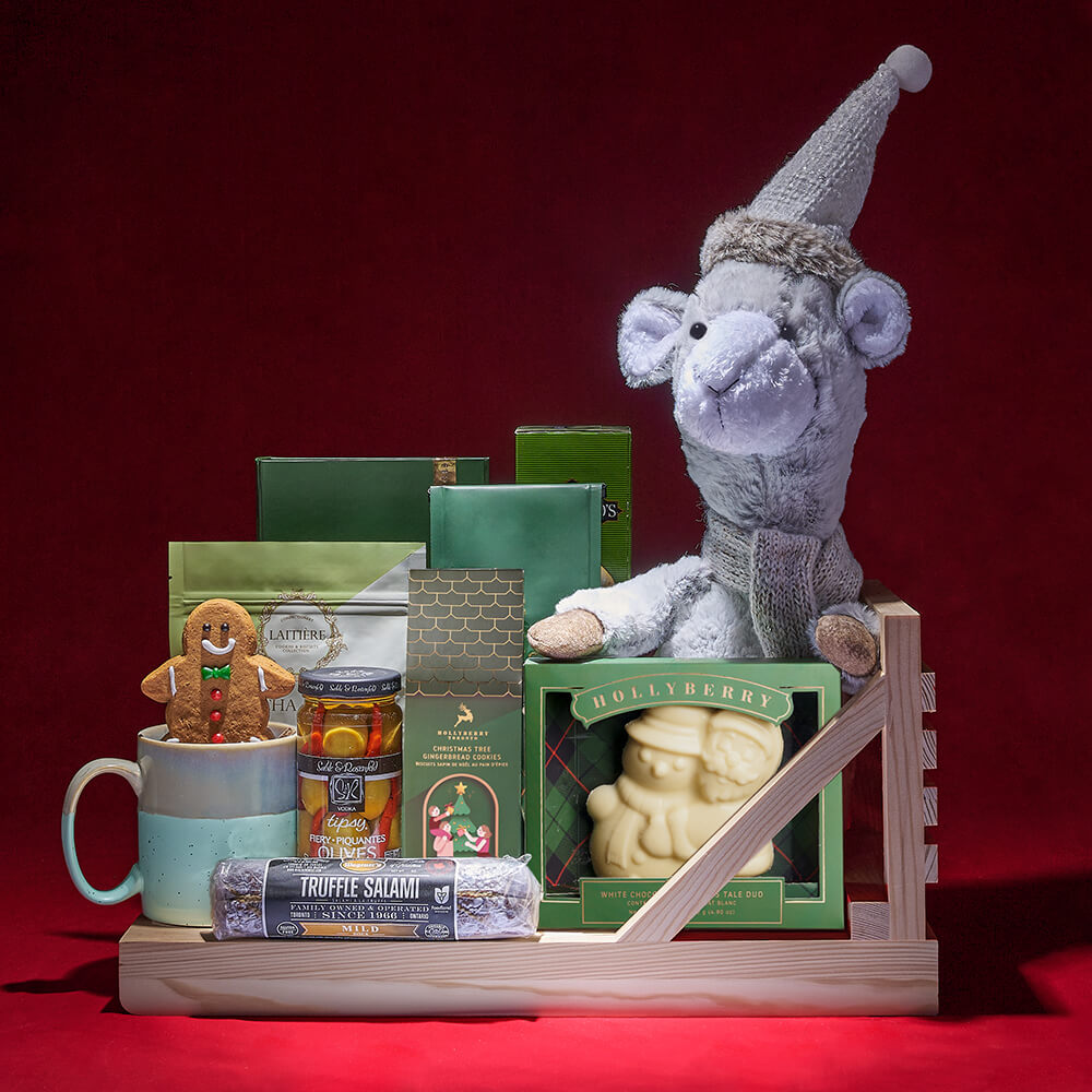 Pine Wood Sleigh Coffee Gift – how the gift is presented
