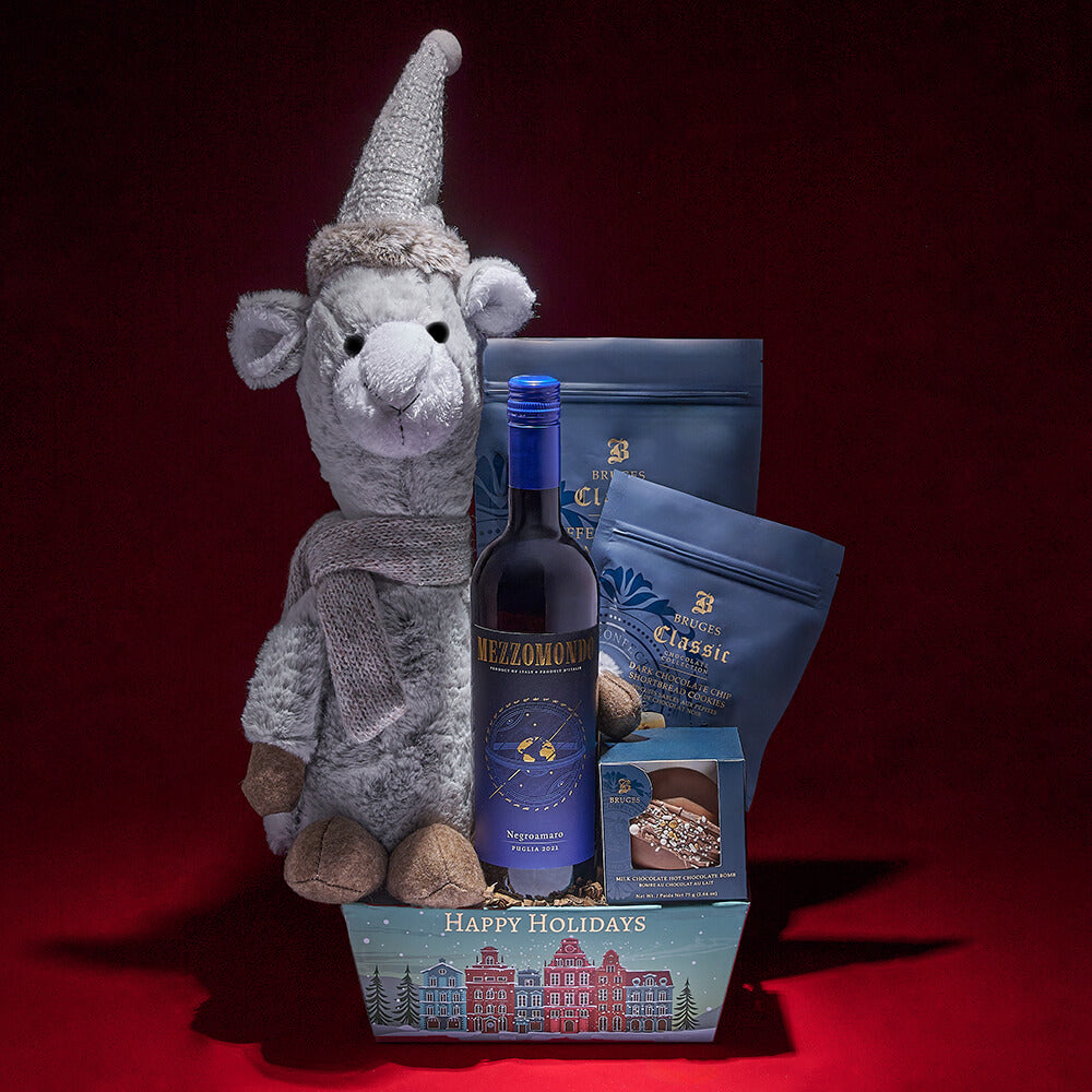 Holiday Llama Hot Chocolate Gift – how the gift is presented