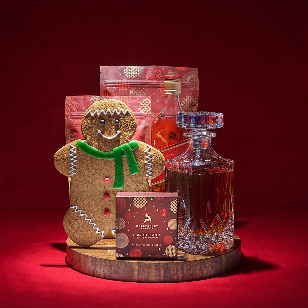 Whiskey and Maple Truffles Gift Basket – how the gift is presented