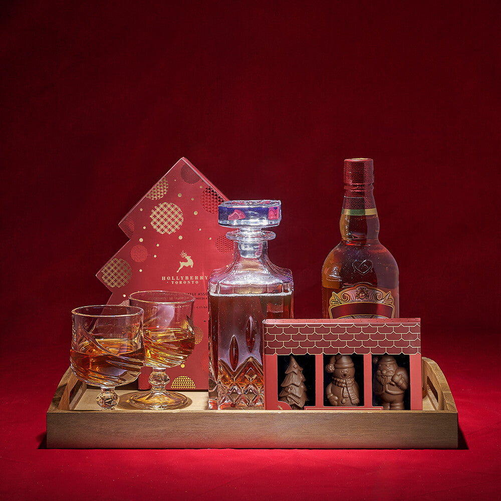 Peace on Earth Liquor Gift Tray, liquor gift, liquor, christmas gift, chirstmas, chocolate gift, chocolate, decanter gift, decanter, holiday gift, holiday