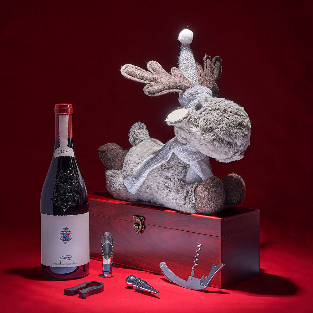 Prancer’s Wine Serving Gift Box, christmas gift, christmas, wine gift, wine, holiday gift, holiday