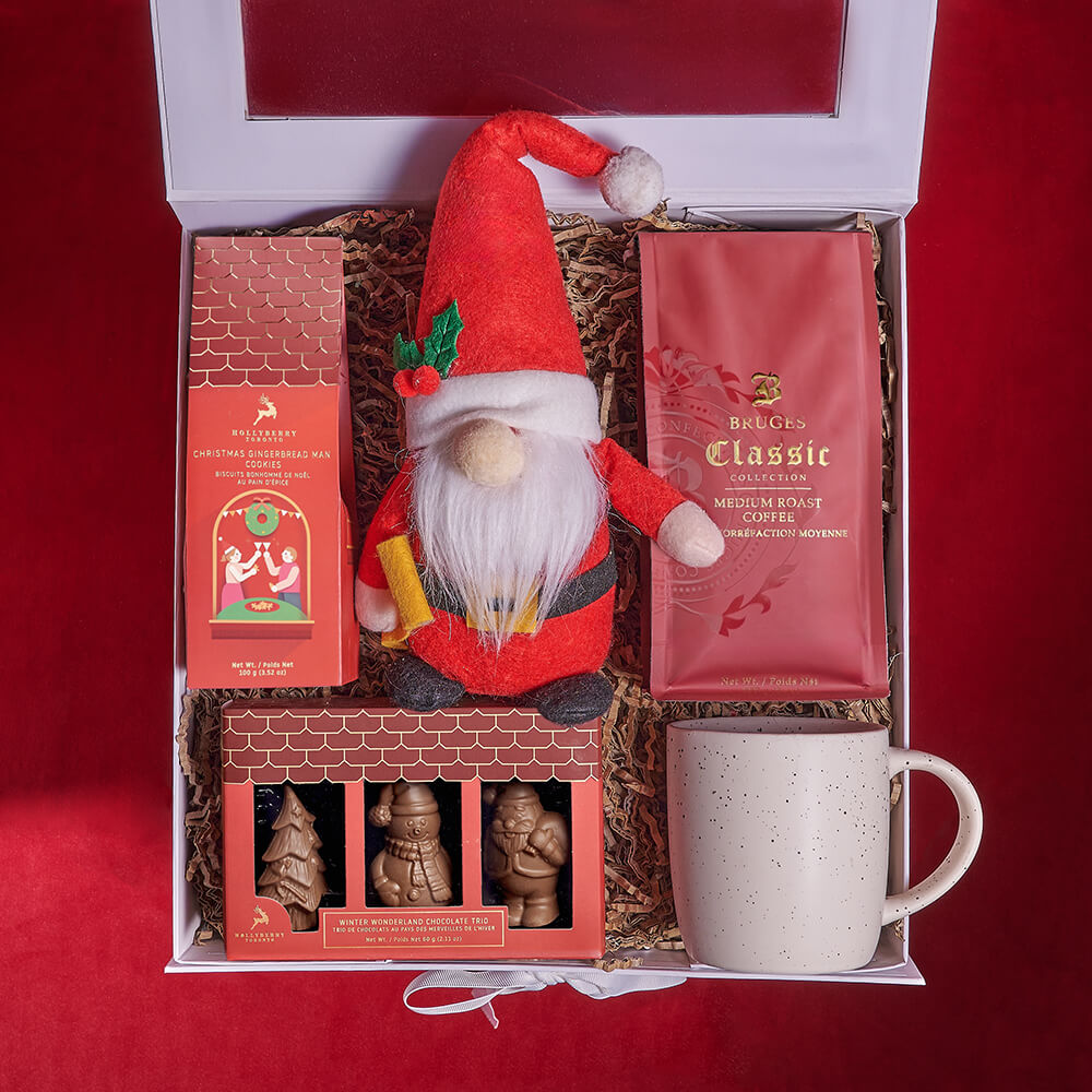 Santa’s Coffee Break Gift Box, coffee gift, coffee, chocolate gift, chocolate, cookie gift, cookie, christmas gift, christmas