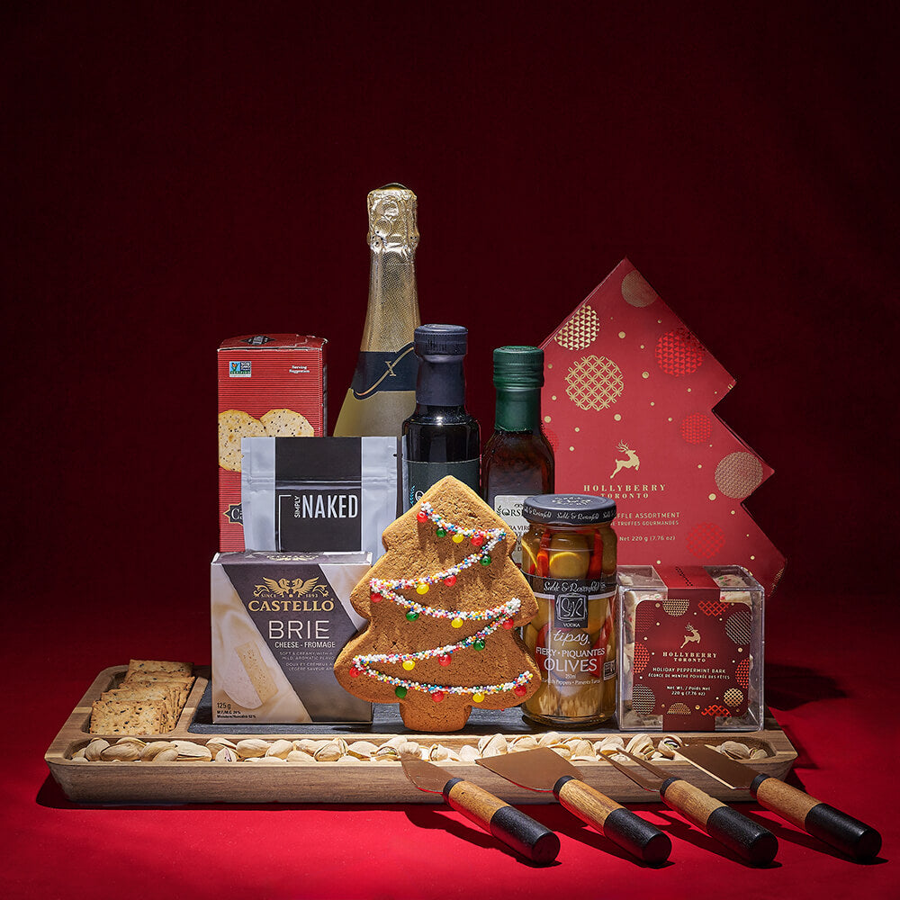 Sparkling Wine and Gourmet Christmas Set – how the gift is presented