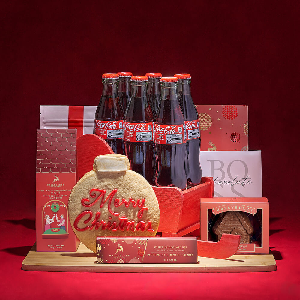 Holiday Wooden Sled Chocolate Treats – how the gift is presented