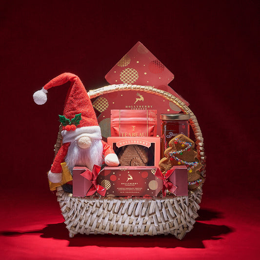 Sugar & Spice Christmas Basket, chocolate gift, chocolate, tea gift, tea, cookie gift, cookie, christmas gift, christmas