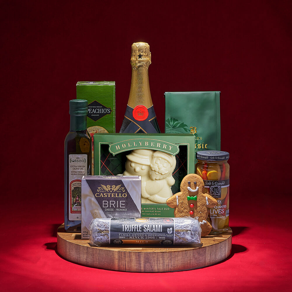 Taste of Home Champagne Board, champagne gift, champagne, sparkling wine, sparkling wine gift, christmas gift, christmas, holiday gift, holiday