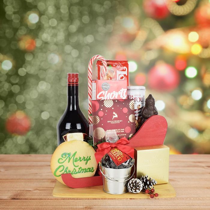 Santa's Sleigh of Treats with Liquor - a little something for all those chilly nights