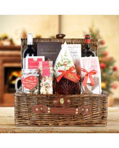 Peppermint Pretzels & Wine Gift Basket