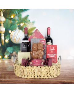 Christmas Cuddles Wine Gift Set, wine gift baskets, Christmas gift baskets, gourmet gift baskets