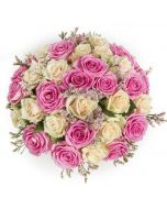 Bouquet of Pink & White Roses