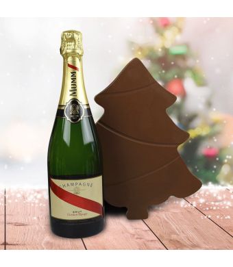 A Very Merry Chocolate Tree Champagne Gift