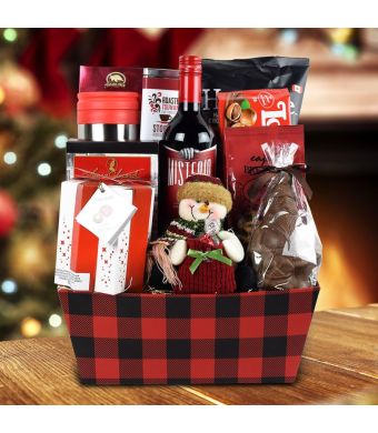 The Christmas Morning Gift Basket with Wine