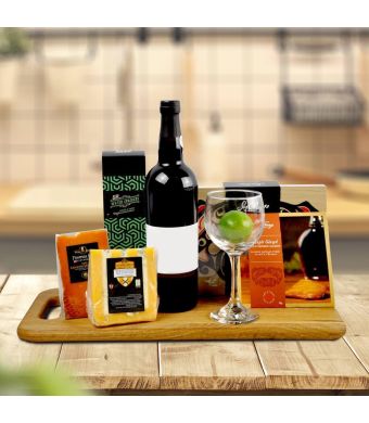Deluxe Salmon & Wine Gift Basket