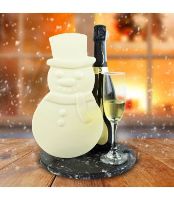 Frosty The White Chocolate Snowman Champagne Gift