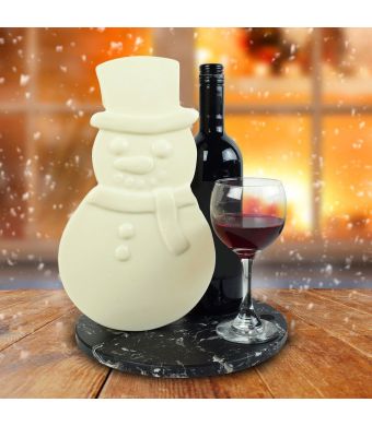 Frosty The White Chocolate Snowman Wine Gift