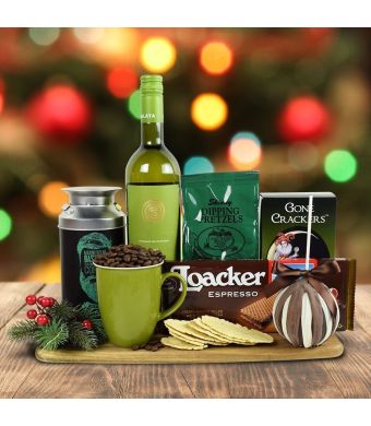 Santa’s Warm Comforts Gift Basket With Wine