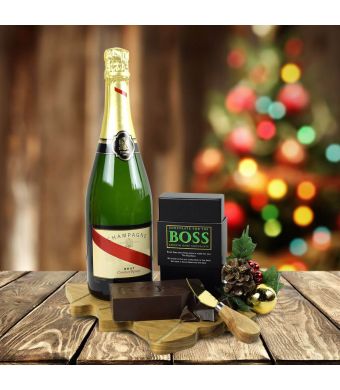 The Champagne & Boss Chocolate Gift Set