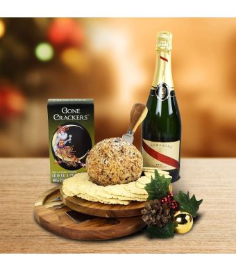 The Holiday Cheeseball Platter With Champagne