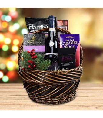 The Winter Treats Gift Basket With Wine