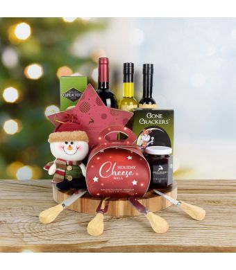 Christmas Muskoka Wine & Cheese Board, wine gift baskets, gourmet gifts, gifts
