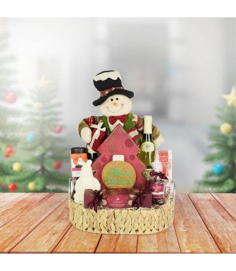 Christmas Wine & Goodies Gift Set, wine gift baskets, Christmas gift baskets, gourmet gift baskets
