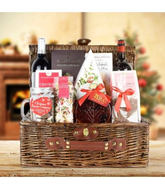 Peppermint Pretzels & Wine Gift Basket