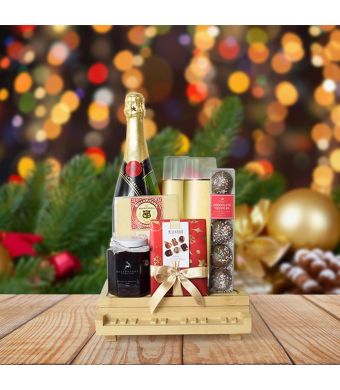 Holiday Champagne & Chocolate Celebration, champagne gift baskets, Christmas gift baskets
