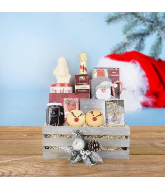 Silent Night Gift Crate, champagne gift baskets, gourmet gifts, gifts