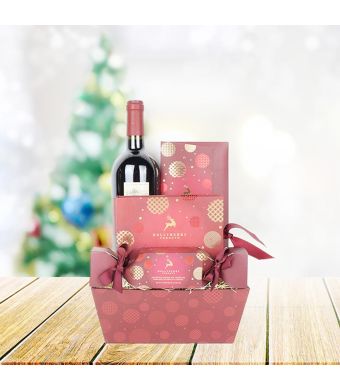 Christmas Star Wine Gift Set, wine gift baskets, Christmas gift baskets, gourmet gift baskets