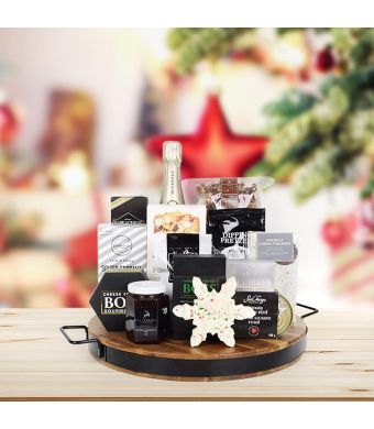 Winter Wonderland Gift Board with Champagne, champagne gift baskets, gourmet gifts, gifts