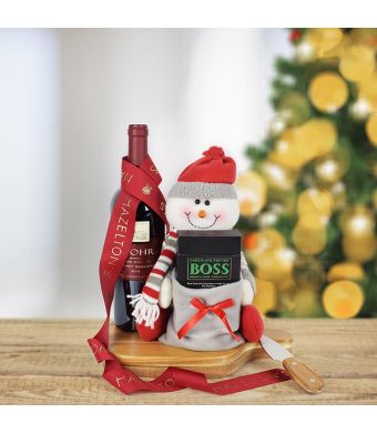 Winter Wine & Chocolate Holiday Gift Set, wine gift baskets, gourmet gifts, gifts