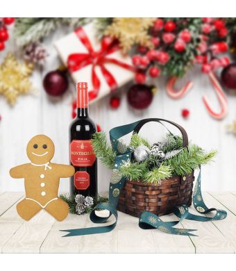 Simply Rustic Christmas Wine Set, wine gift baskets, Christmas gift baskets, gourmet gift baskets