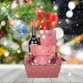 Gold & Red Christmas Box - liquor gift baskets – USA delivery